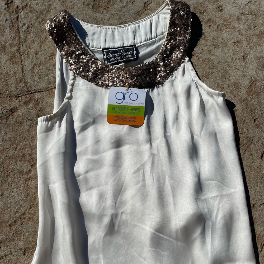 Sara Sara NWT gold sequin trimmed tank. Girls sz12